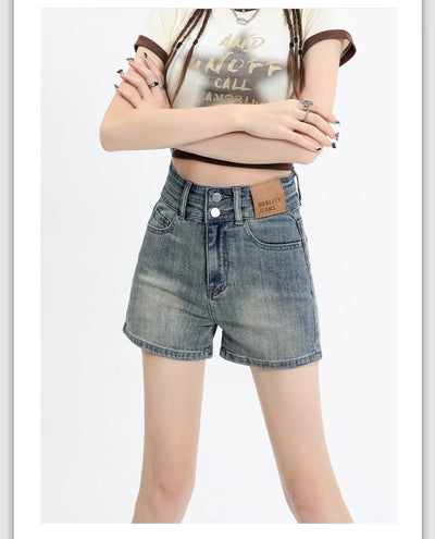 Short Denim Ajustado Cintura Alta Efecto Reductor Retro Vintage - Image 11