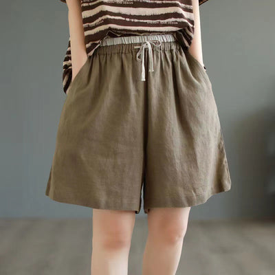 Shorts Retro de Lino Cintura Alta Holgados Efecto Adelgazante - Image 14