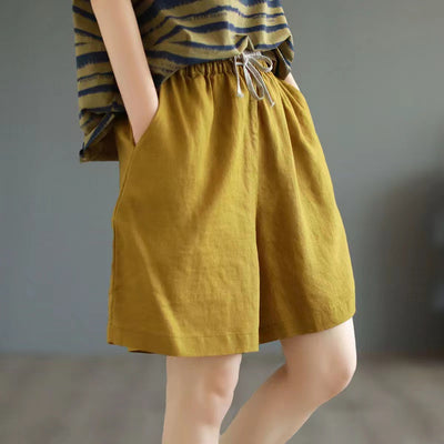 Shorts Retro de Lino Cintura Alta Holgados Efecto Adelgazante - Image 15