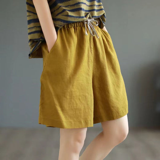Shorts Retro de Lino Cintura Alta Holgados Efecto Adelgazante - Image 15