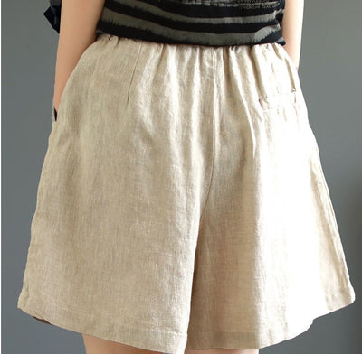 Shorts Retro de Lino Cintura Alta Holgados Efecto Adelgazante - Image 16