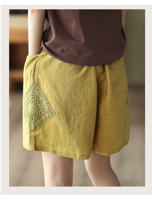 Pantalón Lino Ancho Cintura Alta con Encaje - Comodidad y Estilo Casual - Image 14
