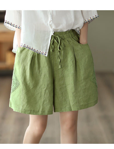 Pantalón Lino Ancho Cintura Alta con Encaje - Comodidad y Estilo Casual - Image 15