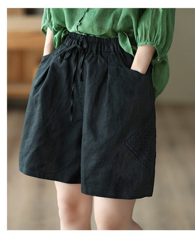 Pantalón Lino Ancho Cintura Alta con Encaje - Comodidad y Estilo Casual - Image 17