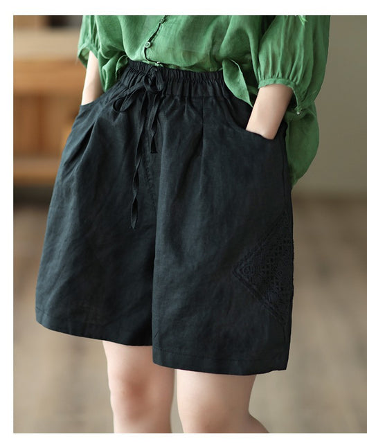 Pantalón Lino Ancho Cintura Alta con Encaje - Comodidad y Estilo Casual - Image 17