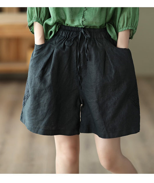 Pantalón Lino Ancho Cintura Alta con Encaje - Comodidad y Estilo Casual - Image 19
