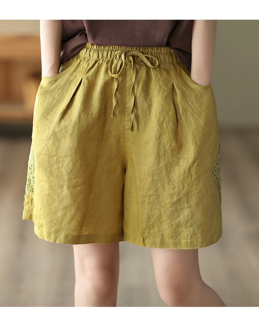 Pantalón Lino Ancho Cintura Alta con Encaje - Comodidad y Estilo Casual - Image 20