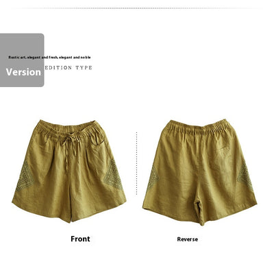 Pantalón Lino Ancho Cintura Alta con Encaje - Comodidad y Estilo Casual - Image 23