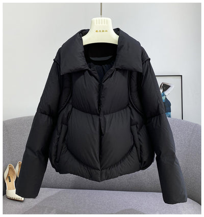Chaqueta Corta de Plumón de Pato Blanco Premium - Image 31