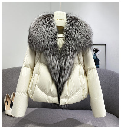 Chaqueta Corta de Plumón de Pato Blanco Premium - Image 36