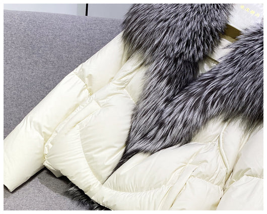 Chaqueta Corta de Plumón de Pato Blanco Premium - Image 37