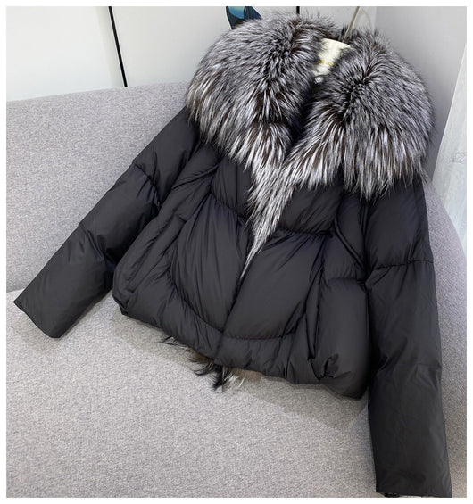 Chaqueta Corta de Plumón de Pato Blanco Premium - Image 41