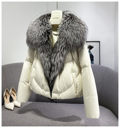 Chaqueta Corta de Plumón de Pato Blanco Premium - Image 42