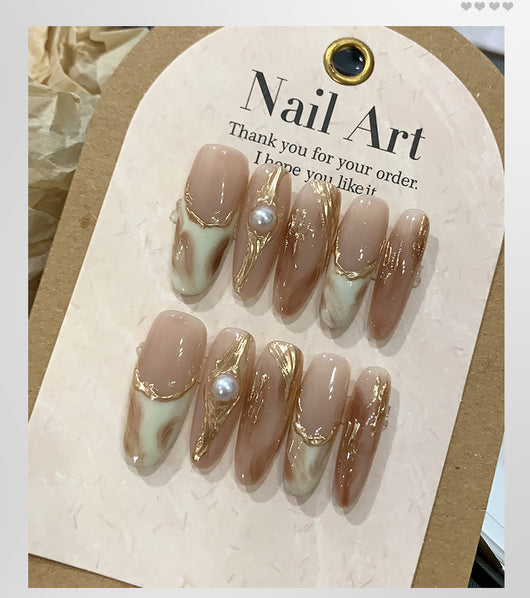Uñas Postizas Diseño Otoño Invierno - Manicura Artesanal Lista para Usar - Image 7