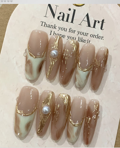 Uñas Postizas Diseño Otoño Invierno - Manicura Artesanal Lista para Usar - Image 8