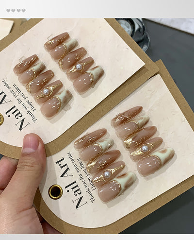 Uñas Postizas Diseño Otoño Invierno - Manicura Artesanal Lista para Usar - Image 9