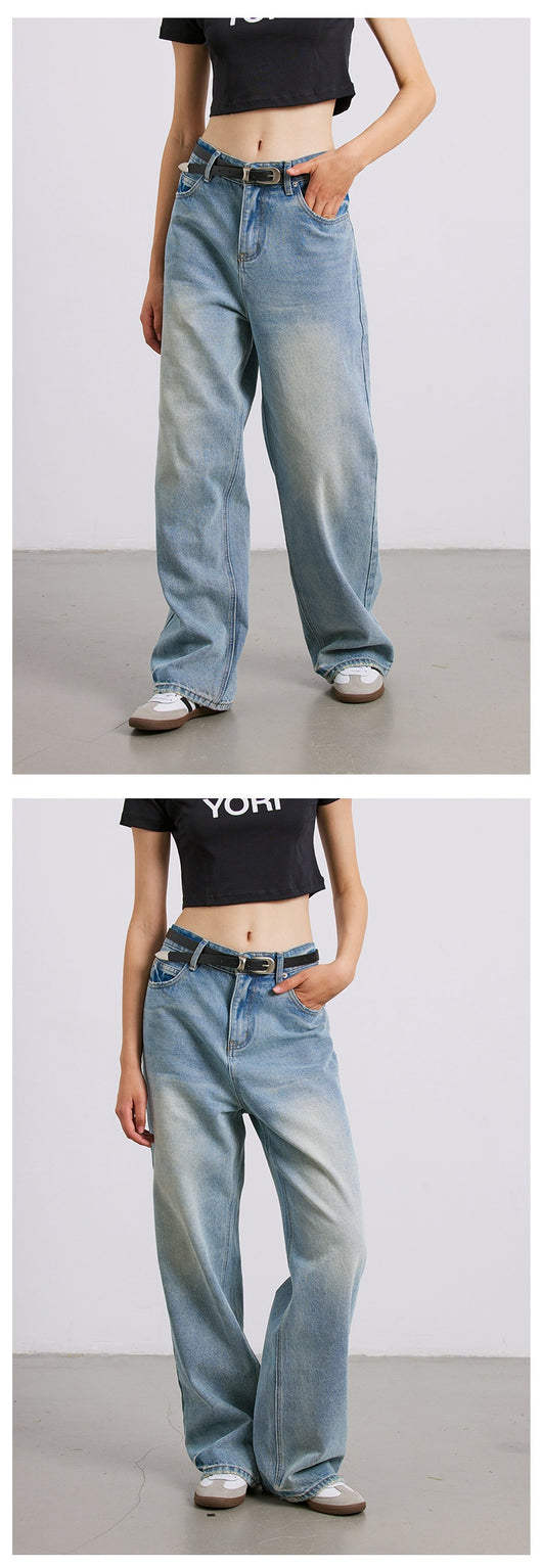 Jeans Rectos de Algodón Puro Blanco Brillante con Desgaste Artesanal - Image 10