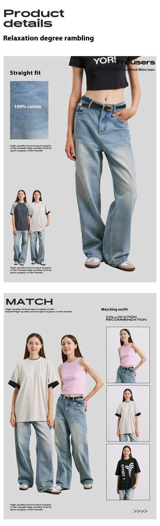 Jeans Rectos de Algodón Puro Blanco Brillante con Desgaste Artesanal - Image 11