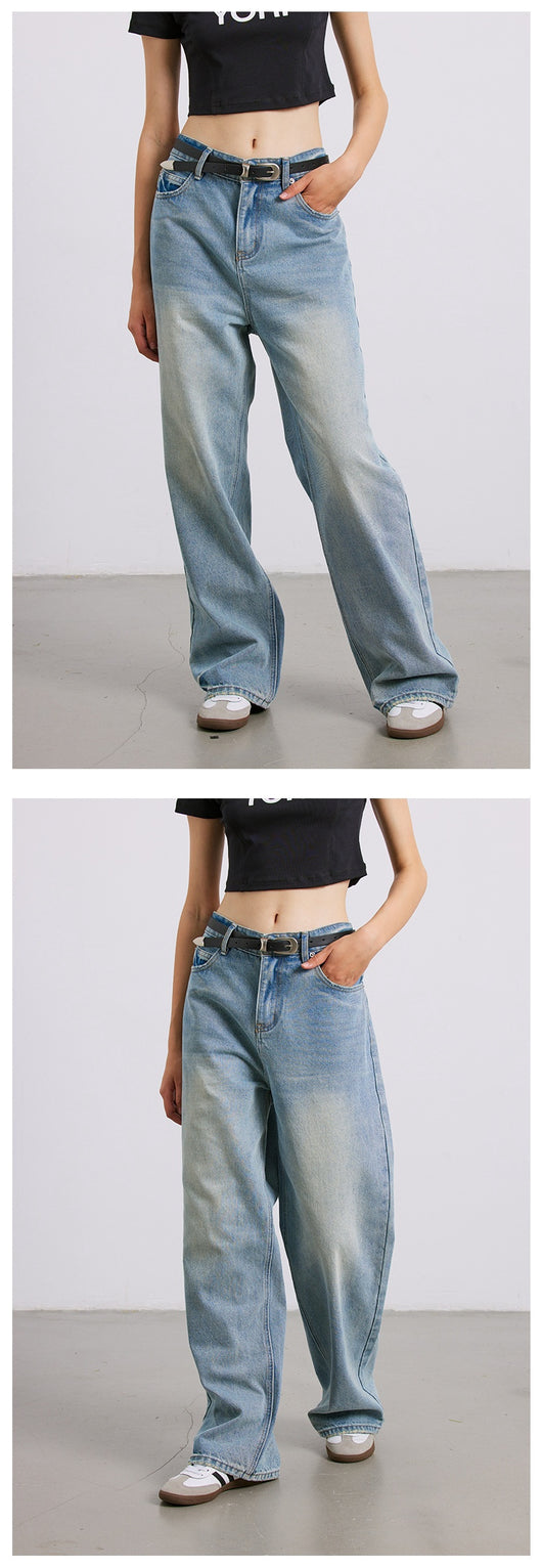 Jeans Rectos de Algodón Puro Blanco Brillante con Desgaste Artesanal - Image 12