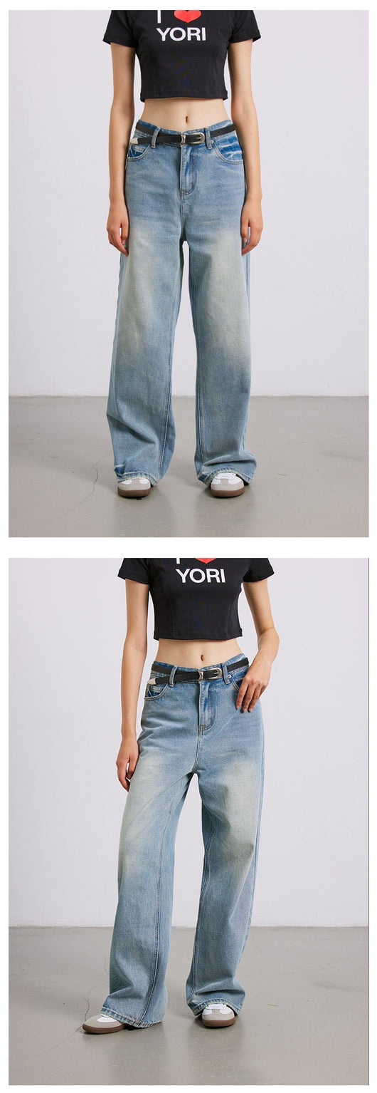 Jeans Rectos de Algodón Puro Blanco Brillante con Desgaste Artesanal - Image 15