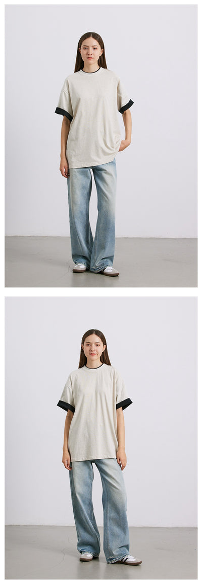 Jeans Rectos de Algodón Puro Blanco Brillante con Desgaste Artesanal - Image 18