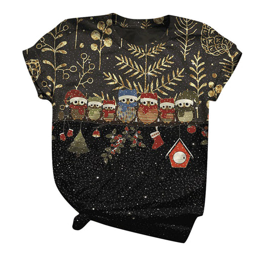 Playera Navideña Reno y Muñeco de Nieve para Hombre y Mujer
