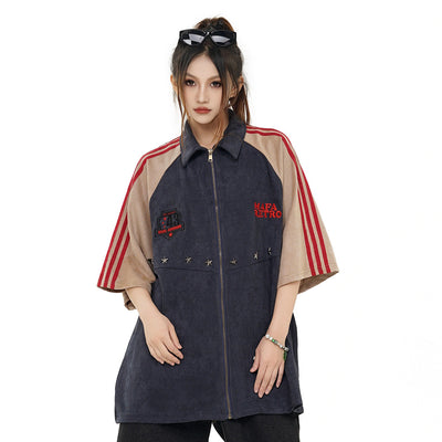 Camisa Raglan Suelta con Combinación de Colores - Image 8