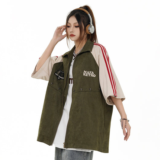 Camisa Raglan Suelta con Combinación de Colores - Image 18