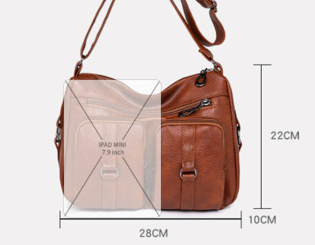 Bolso Bandolera de Cuero PU en Colores Sólidos para Mujer - Image 9