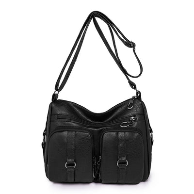 Bolso Bandolera de Cuero PU en Colores Sólidos para Mujer - Image 11