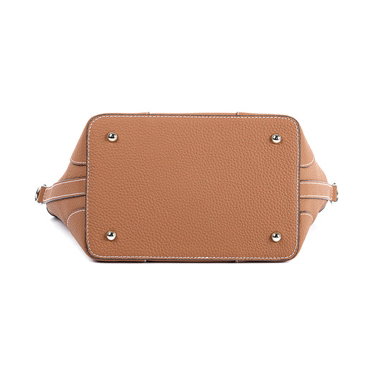 Bolso Cubo Retro de Cuero Genuino con Patrón Grabado y Cordón Ajustable - Image 32