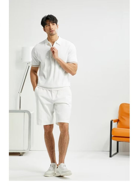 polo shirt, polo shirt, white, brown, casual - Image 10