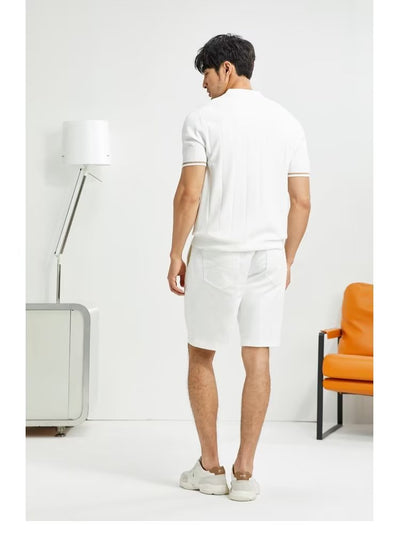 polo shirt, polo shirt, white, brown, casual - Image 11