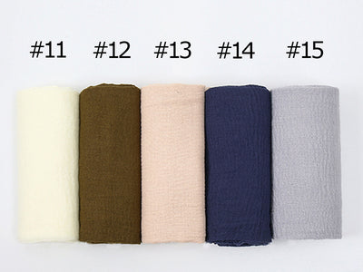 Pañuelo de Algodón y Lino Plisado - Colores Puros - Image 74