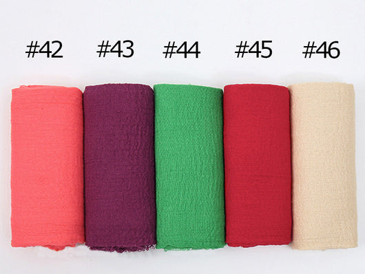Pañuelo de Algodón y Lino Plisado - Colores Puros - Image 82