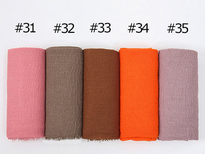 Pañuelo de Algodón y Lino Plisado - Colores Puros - Image 85
