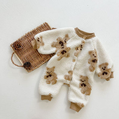 Mameluco de Bebé Otoño Invierno Estilo Coreano con Pelaje de Cordero - Image 18