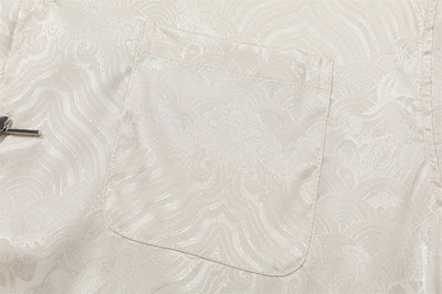Camisa Manga Corta Jacquard Floral Tono Liso - Image 8
