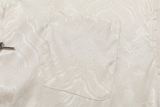 Camisa Manga Corta Jacquard Floral Tono Liso - Image 8