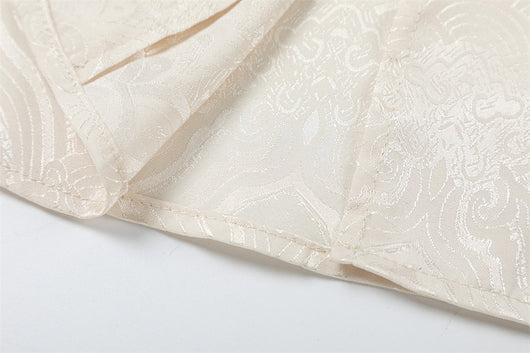 Camisa Manga Corta Jacquard Floral Tono Liso - Image 9