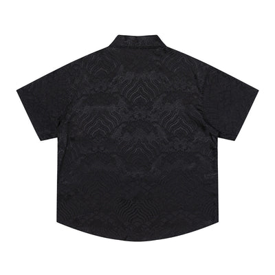 Camisa Manga Corta Jacquard Floral Tono Liso - Image 15