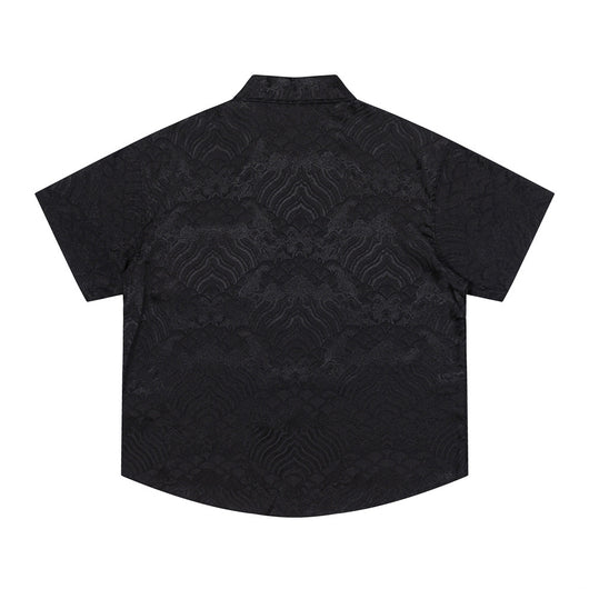 Camisa Manga Corta Jacquard Floral Tono Liso - Image 15