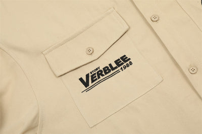 Camisa de Trabajo con Bordado de Letras y Bolsillo - Image 21