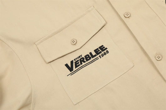 Camisa de Trabajo con Bordado de Letras y Bolsillo - Image 21