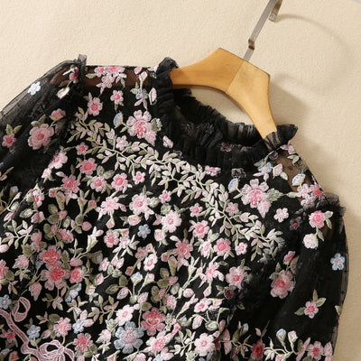 Vestido Swing con Bordado Pesado en Malla - Image 15