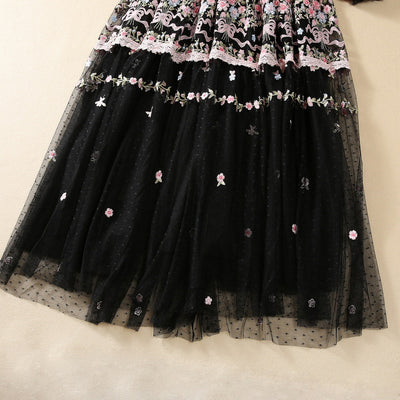 Vestido Swing con Bordado Pesado en Malla - Image 20