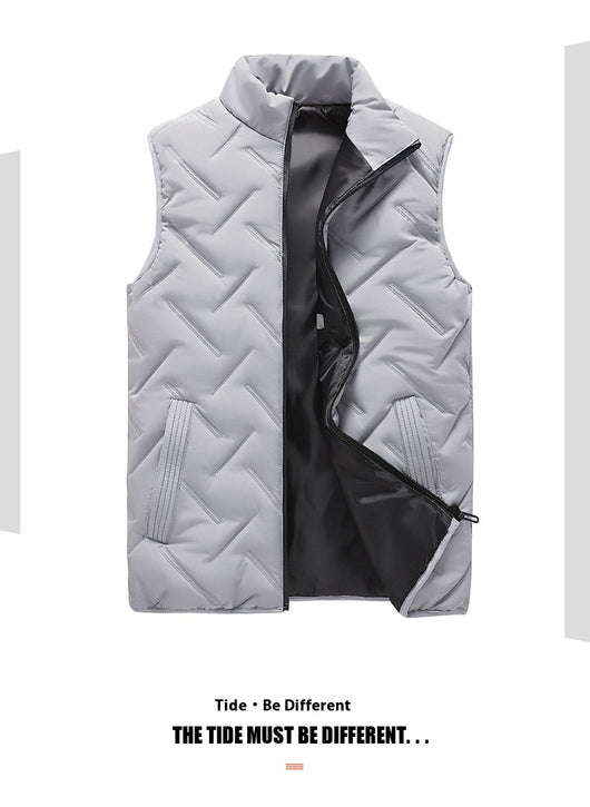 Chaleco Acolchado de Plumón para Hombre - Abrigo Suelto Otoño Invierno - Image 12
