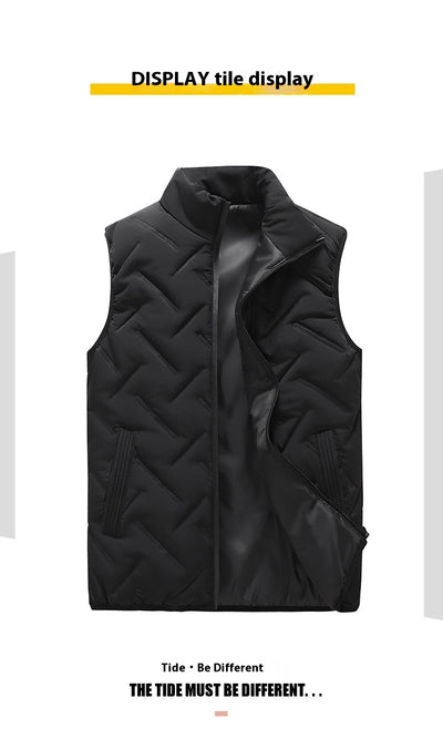 Chaleco Acolchado de Plumón para Hombre - Abrigo Suelto Otoño Invierno - Image 14