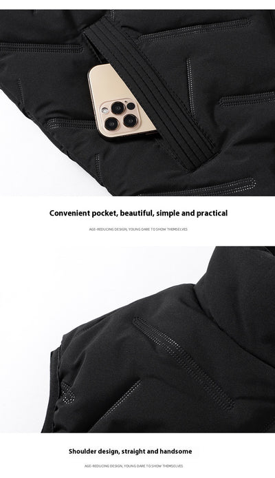Chaleco Acolchado de Plumón para Hombre - Abrigo Suelto Otoño Invierno - Image 16