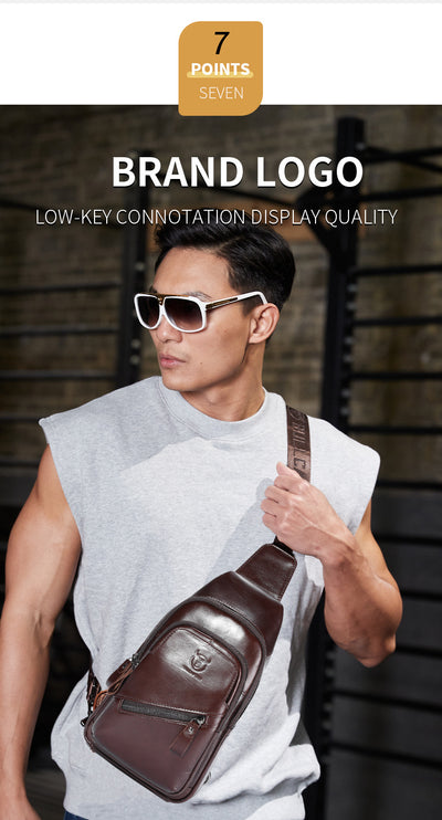 Bolsa Cruzada de Cuero Genuino Bull Captain - Gran Capacidad para Hombre - Image 17